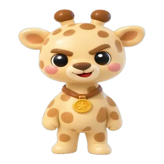 Gigi the giraffe, with a gold medal